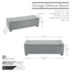 Porthos Home Iara Fabric Upholstered Flip Top Storage Ottoman Bench