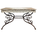 A&B Home Wood and Iron Console Table - Brown/Cream/Black