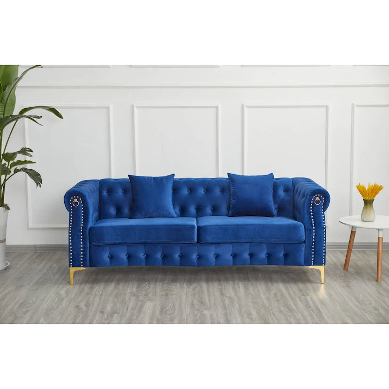 35 D x 85 W x 30.3 H Velvet Chesterfield Button-tufted Sofa