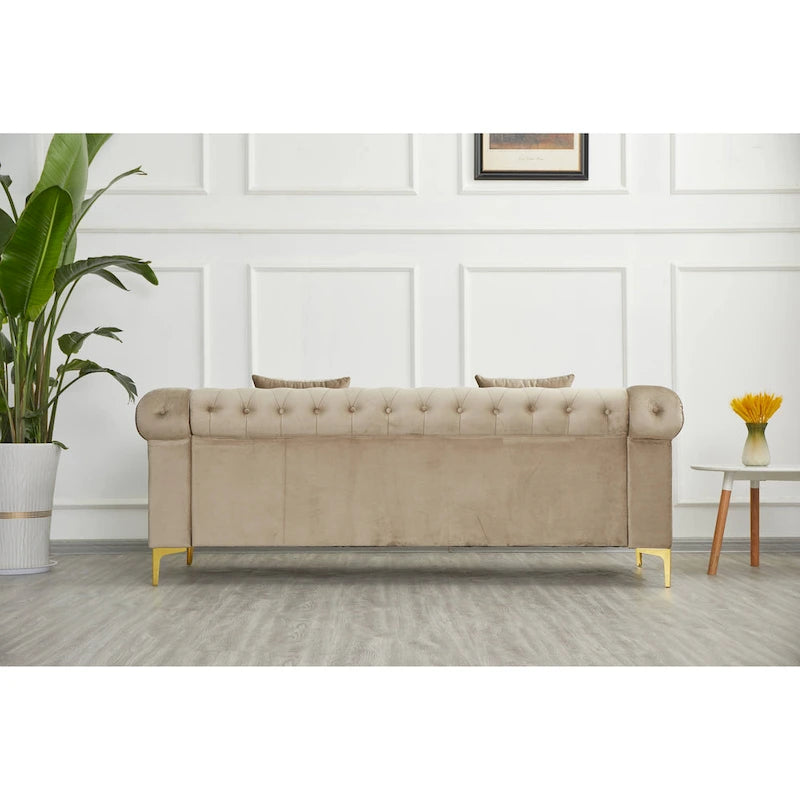 35 D x 85 W x 30.3 H Velvet Chesterfield Button-tufted Sofa
