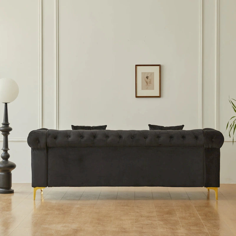 35 D x 85 W x 30.3 H Velvet Chesterfield Button-tufted Sofa