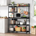 43 inch Kitchen Bakers Rack with Microwave Stand 5-Tier Kitchen Utility Storage Shelf Rack and10 Hooks for Kitchen Living Room