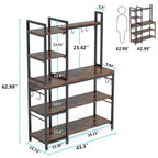 43 inch Kitchen Bakers Rack with Microwave Stand 5-Tier Kitchen Utility Storage Shelf Rack and10 Hooks for Kitchen Living Room