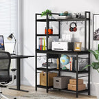 43 inch Kitchen Bakers Rack with Microwave Stand 5-Tier Kitchen Utility Storage Shelf Rack and10 Hooks for Kitchen Living Room