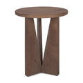 Mattius Black Solid Wood Round Accent Table - 18L x 18W x 22H
