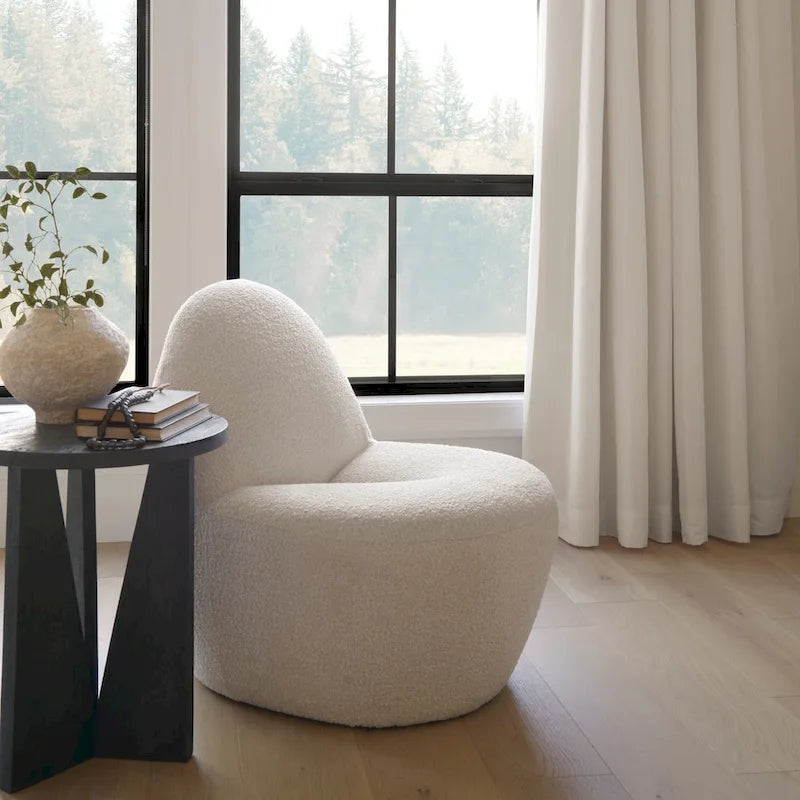 Mattius Black Solid Wood Round Accent Table - 18L x 18W x 22H