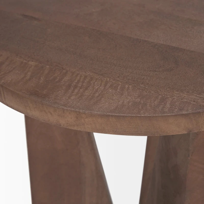 Mattius Black Solid Wood Round Accent Table - 18L x 18W x 22H