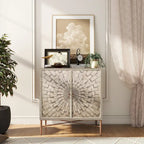 Clihome 2 Door Vintage Wood Buffet Storage Sideboard Accent Cabinet