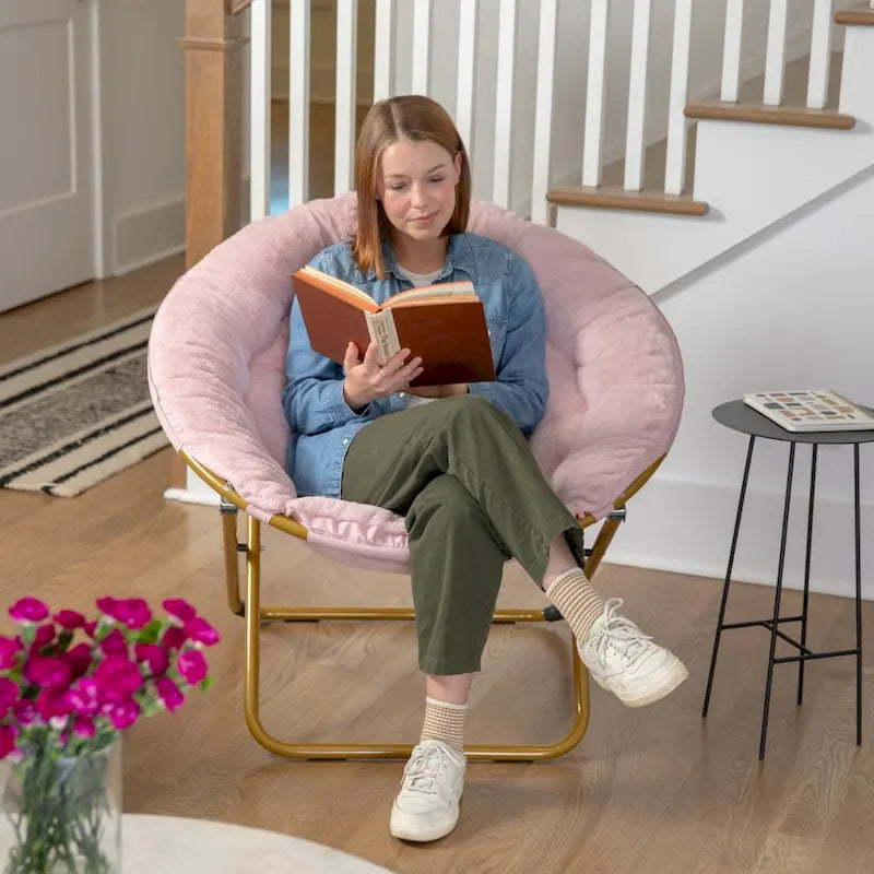 Folding XL Saucer Chair for Dorm or Bedroom