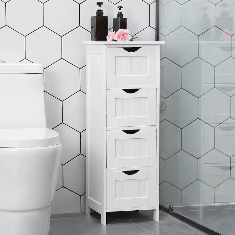 4-Drawer Slim Bathroom Storage Cabinet