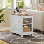 Moasis Set of 2 End Table with Charging Station Side Table with Storage, 2 Power Outlets & 2 USB Ports