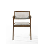 Modrest Fern Modern Walnut and Beige Dining Chair (Set of 2)