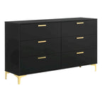 Lexie Black and Gold 4-piece Tufted Panel Bedroom Set