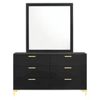 Lexie Black and Gold 4-piece Tufted Panel Bedroom Set