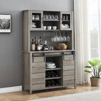Farmhouse Wine Cabinet Kitchen Buffet with Wine Rack - 15.7D x 47.2W x 69.6H