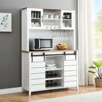 Farmhouse Wine Cabinet Kitchen Buffet with Wine Rack - 15.7D x 47.2W x 69.6H