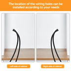 Farmhouse Wine Cabinet Kitchen Buffet with Wine Rack - 15.7D x 47.2W x 69.6H