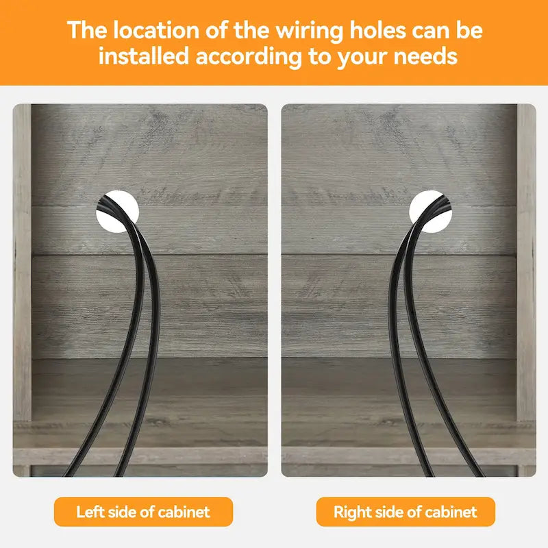 Farmhouse Wine Cabinet Kitchen Buffet with Wine Rack - 15.7D x 47.2W x 69.6H