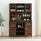 Farmhouse Wine Cabinet Kitchen Buffet with Wine Rack - 15.7D x 47.2W x 69.6H