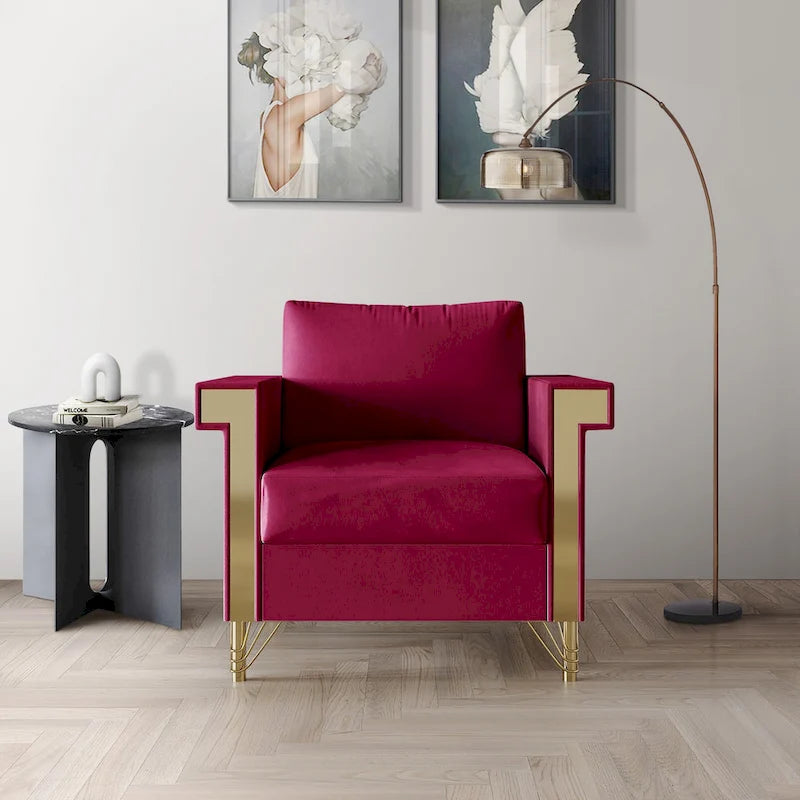 CraftPorch Luxurious Velvet Upholstered Arm Chair