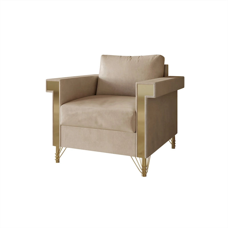 CraftPorch Luxurious Velvet Upholstered Arm Chair
