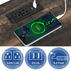 Moasis LED End Table with Shelf and Drawer, Side Table with Charging Station Power Outlet