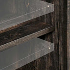 Moasis LED End Table with Shelf and Drawer, Side Table with Charging Station Power Outlet