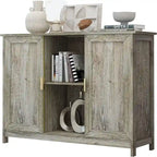 Credenza Buffet Cabinet Wooden Coffee Bar Cabinet - 11.8 D x 39.4 W x 30.7 H