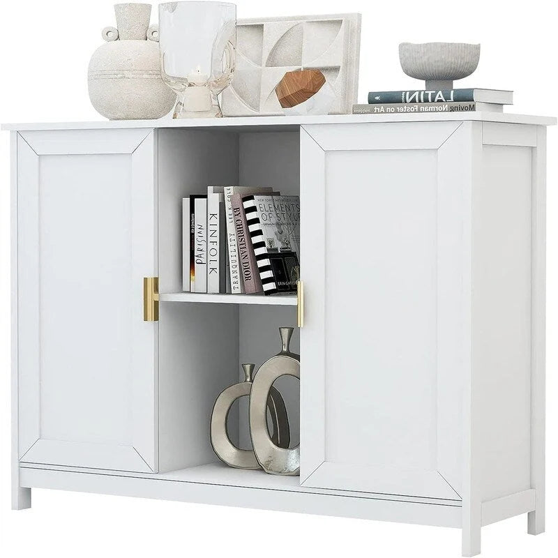 Credenza Buffet Cabinet Wooden Coffee Bar Cabinet - 11.8 D x 39.4 W x 30.7 H