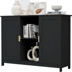 Credenza Buffet Cabinet Wooden Coffee Bar Cabinet - 11.8 D x 39.4 W x 30.7 H