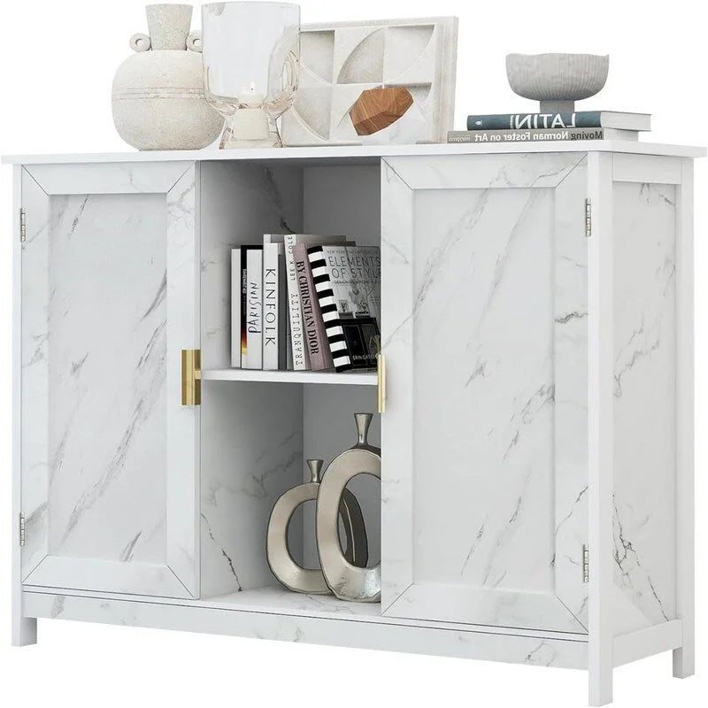 Credenza Buffet Cabinet Wooden Coffee Bar Cabinet - 11.8 D x 39.4 W x 30.7 H