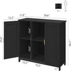 Credenza Buffet Cabinet Wooden Coffee Bar Cabinet - 11.8 D x 39.4 W x 30.7 H