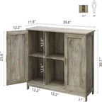 Credenza Buffet Cabinet Wooden Coffee Bar Cabinet - 11.8 D x 39.4 W x 30.7 H