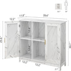 Credenza Buffet Cabinet Wooden Coffee Bar Cabinet - 11.8 D x 39.4 W x 30.7 H