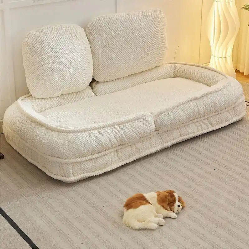 Convertible Flip Chair, Floor Lazy Sofa, Folding Upholstered Couch Bed with Adjustable Backrest