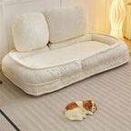 Convertible Flip Chair, Floor Lazy Sofa, Folding Upholstered Couch Bed with Adjustable Backrest
