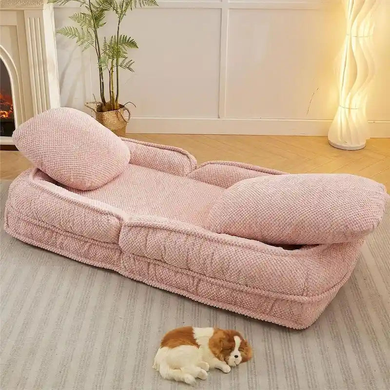 Convertible Flip Chair, Floor Lazy Sofa, Folding Upholstered Couch Bed with Adjustable Backrest