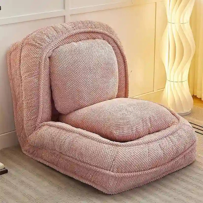 Convertible Flip Chair, Floor Lazy Sofa, Folding Upholstered Couch Bed with Adjustable Backrest