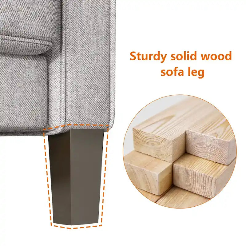 Modern Living Room Furniture Sofa in Beige Fabric
