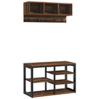 HOMCOM 2-in-1 Coat Rack Shoe Bench Set, 5-Hook Hall Tree with Bench and Shoe Storage