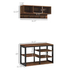 HOMCOM 2-in-1 Coat Rack Shoe Bench Set, 5-Hook Hall Tree with Bench and Shoe Storage