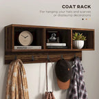 HOMCOM 2-in-1 Coat Rack Shoe Bench Set, 5-Hook Hall Tree with Bench and Shoe Storage