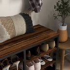 HOMCOM 2-in-1 Coat Rack Shoe Bench Set, 5-Hook Hall Tree with Bench and Shoe Storage