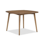 Summit 40 Inch Dining Table, Square Top, Rounded Edges, Wood Frame, Brown