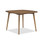 Summit 40 Inch Dining Table, Square Top, Rounded Edges, Wood Frame, Brown