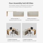 55.2-inch white corner desk with 6 drawer storage