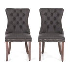 Faux Leather Dining Chairs Set of 2, Upholstered Chairs for Kitchen & Dining Room