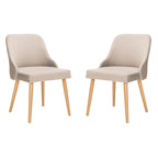 SAFAVIEH Nobie 18.3  Upholstered Dining Chair - Grey / Gold (Set of 2) - 21  x 22  x 31  - 21Wx22Dx31H