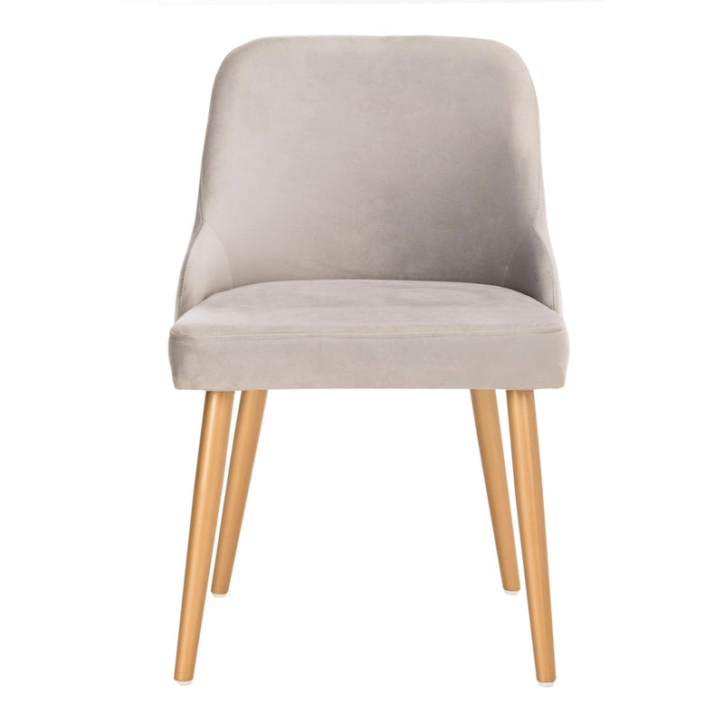 SAFAVIEH Nobie 18.3  Upholstered Dining Chair - Grey / Gold (Set of 2) - 21  x 22  x 31  - 21Wx22Dx31H