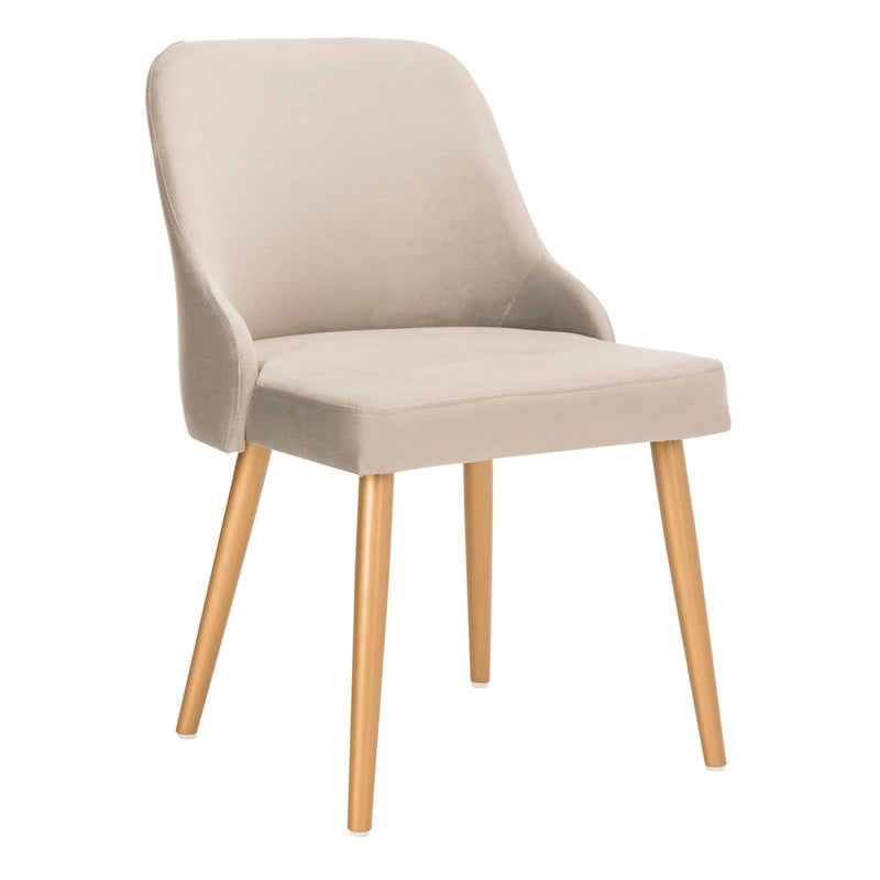 SAFAVIEH Nobie 18.3  Upholstered Dining Chair - Grey / Gold (Set of 2) - 21  x 22  x 31  - 21Wx22Dx31H